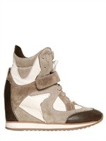ELENA IACHI - SNEAKERS IN PELLE 60MM - BEIGE/MILITARE