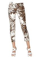 BLUMARINE - PRINTED LIGHT COTTON TROUSERS - WHITE/BROWN