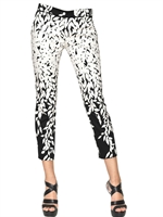 BLUMARINE - PRINTED LIGHT COTTON TROUSERS - BLACK/WHITE