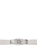 BALMAIN - CINTURA IN PELLE CON PLACCA IN METALLO - BIANCO/ARGENTO