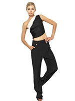 ANTHONY VACCARELLO - TOP AUS PLISSIERTEM TECHNO-SATIN-KREPP - SCHWARZ/WEIß