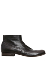 INK SHOES - LIGHT LEATHER ZIPPER BOOTS - BLACK