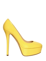 SEMILLA - 130MM PATENT PLATFORM PUMPS - YELLOW