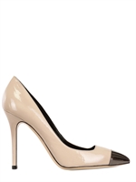 SEMILLA - 100MM PATENT LEATHER MIRRORED TOE PUMPS - NUDE