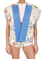 CATERINA GATTA - LEATHER & PRINTED CREPE DE CHINE VEST - MULTI