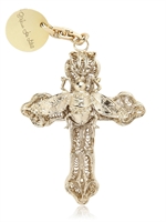 STEFANO DE LELLIS - 24 KT GOLD PLATED CROSS CHARM NECKLACE - GOLD