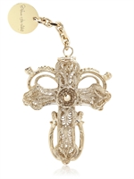 STEFANO DE LELLIS - 24 KT GOLD PLATED CROSS CHARM NECKLACE - GOLD