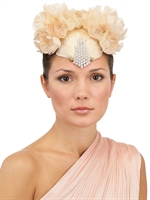 NANÀ - CAPPELLO SAGOMATO CON PIUME - CREMA