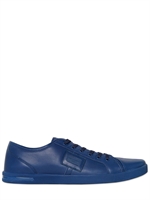 DOLCE & GABBANA - UK LOGO PLAQUE NAPPA LEATHER SNEAKERS - BLUETTE