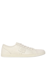 DOLCE & GABBANA - UK LOGO PLAQUE NAPPA LEATHER SNEAKERS - MILK