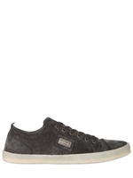 DOLCE & GABBANA - UK LOGO PLAQUE SUEDE SNEAKERS - ANTHRACITE