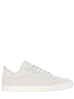 DOLCE & GABBANA - AUSTRALIA EMBOSSED LOGO LEATHER SNEAKERS - WHITE/WHITE