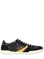 DOLCE & GABBANA - LEATHER PARKOUR SNEAKERS - BLACK/YELLOW