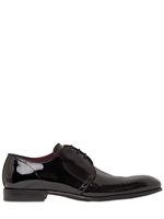 DOLCE & GABBANA - PORTOFINO PATENT DERBY LACE-UP SHOES - BLACK
