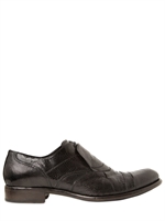DOLCE & GABBANA - TAORMINA OSTRICH LEG LACE-UP SHOES - BLACK