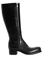 ROCCO P. - 40MM LEATHER DOUBLE ZIP-UP HIGH BOOTS - BLACK