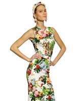 DOLCE & GABBANA - TOP IN SETA CHARMEUSE - MULTICOLORE