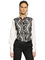 DOLCE & GABBANA - LACE COTTON POPLIN SHIRT - WHITE