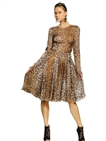 DOLCE & GABBANA - KLEID AUS SEIDENCHIFFON MIT LEOPARDENDRUCK - LEOPARD