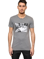 DOLCE & GABBANA - AL PACINO COTTON JERSEY SERAFINO T-SHIRT - GREY