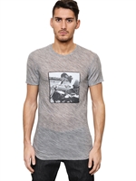 DOLCE & GABBANA - STEVE MCQUEEN WOOL BLEND JERSEY T-SHIRT - GREY MELANGE