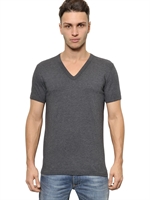DOLCE & GABBANA - LOGO PLAQUE COTTON JERSEY T-SHIRT - GREY