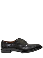 JIL SANDER - BRUSHED LEATHER DERBY LACE-UP SHOES - BLACK