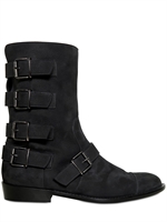 GIUSEPPE ZANOTTI HOMME - LEATHER MULTI STRAP BIKER BOOTS - BLACK