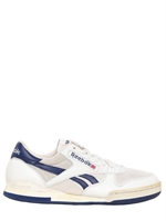 REEBOK - '90 LEATHER & MESH TENNIS SNEAKERS - WHITE/BLUE