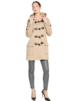 BURBERRY BRIT - MINSTEAD HOODED WOOL COAT - BEIGE