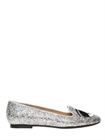 CHIARA FERRAGNI - BLINK EYES GLITTER LOAFERS - SILVER