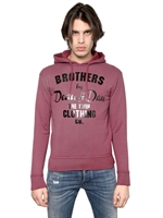 DSQUARED - FELPA IN COTONE CON CAPPUCCIO - VINACCIA