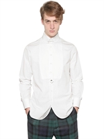 DSQUARED - METAL PIN CHIC COTTON POPLIN SHIRT - WHITE