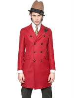 DSQUARED - SCHICKER, ZWEIREIHIGER MANTEL AUS SCHWERER WOLLE - ROT
