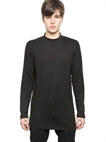 ANN DEMEULEMEESTER - LONG SLEEVED COTTON JERSEY T-SHIRT - BLACK