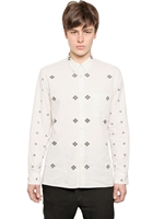 ANN DEMEULEMEESTER - PRINTED COTTON SHIRT - WHITE