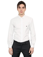 NEIL BARRETT - CAMICIA IN POPELINE DI COTONE - BIANCO/NERO