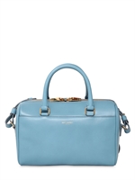 SAINT LAURENT - DUFFLE 3 BRUSHED LEATHER SHOULDER BAG - BLEU GLACIER