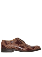 MARC JACOBS - FLORAL LASER PRINT DERBY LACE-UP SHOES - BURGUNDY