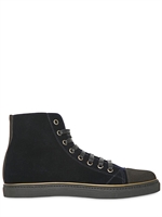 MARC JACOBS - SUEDE AND VELVET HIGH TOP SNEAKERS - BLUE