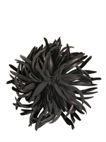 DSQUARED - CABARET ECOLEATHER & VELVET FLOWER PIN - BLACK