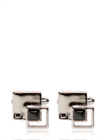 DSQUARED - D2 GEOMETRIC METAL CUFFLINKS - NICKEL