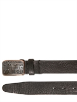 DSQUARED - 3CM TEXTURED LEATHER BELT - BLACK