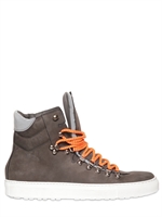 DSQUARED - NUBUCK HIGH TOP SNEAKERS - GREY/WHITE