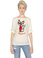 DSQUARED - TOP IN CREPE DE CHINE - AVORIO