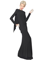 DSQUARED - LANGES KLEID AUS VISKOSEJERSEY - SCHWARZ