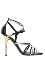 DIEGO DOLCINI - 110MM PATENT LEATHER SANDALS - BLACK/SILVER