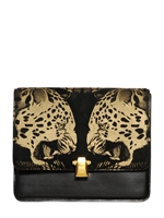 ROBERTO CAVALLI - HERA LEOPARD PRINT LEATHER SHOULDER BAG - MULTI BLACK
