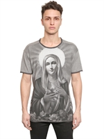 DOLCE & GABBANA - CRYING FATIMA PRINT JERSEY T-SHIRT - GREY