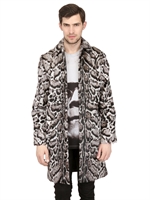 CHRISTOPHER KANE - PONY/NAPPAMANTEL MIT JAGUARDRUCK - GRAU